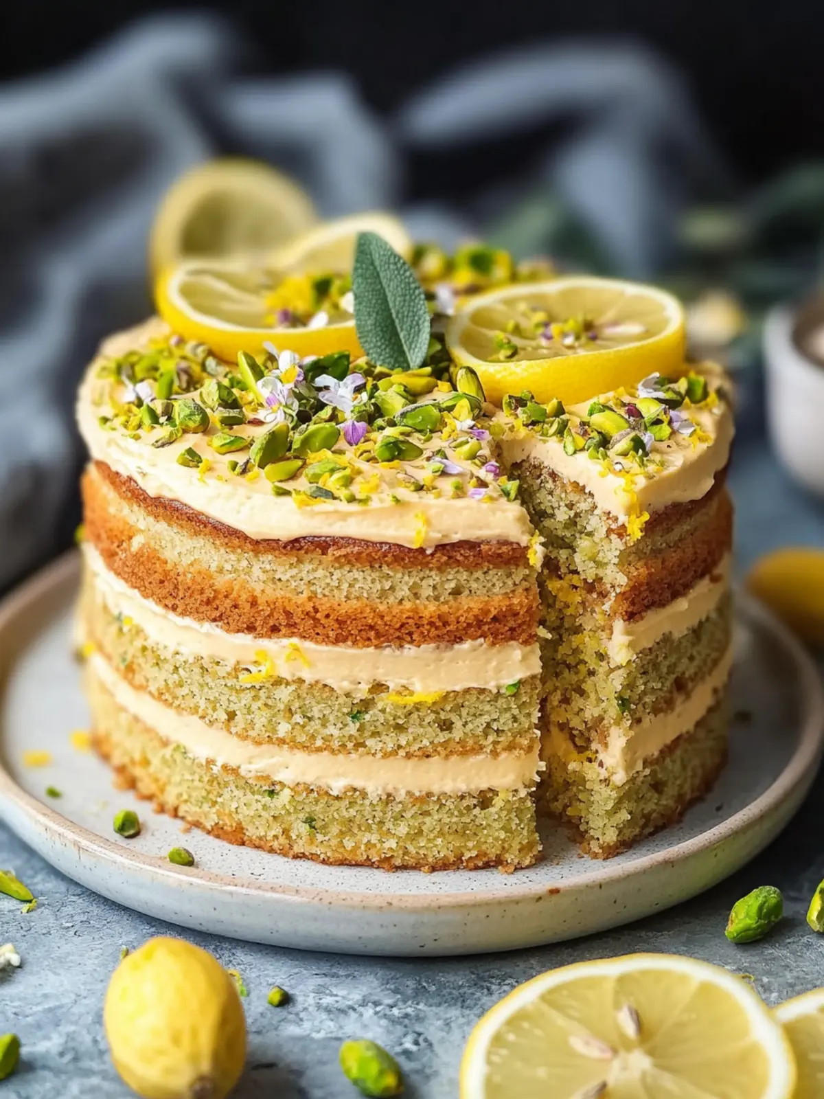 Moist Lemon Pistachio Cake Recipe That'll Brighten Your Day 3 Lemon Pistachio Cake