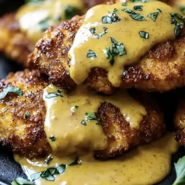 Crunchy Pretzel Chicken with Mustard-Cheddar Sauce Magic 10 Pretzel Chicken with Mustard-Cheddar Sauce