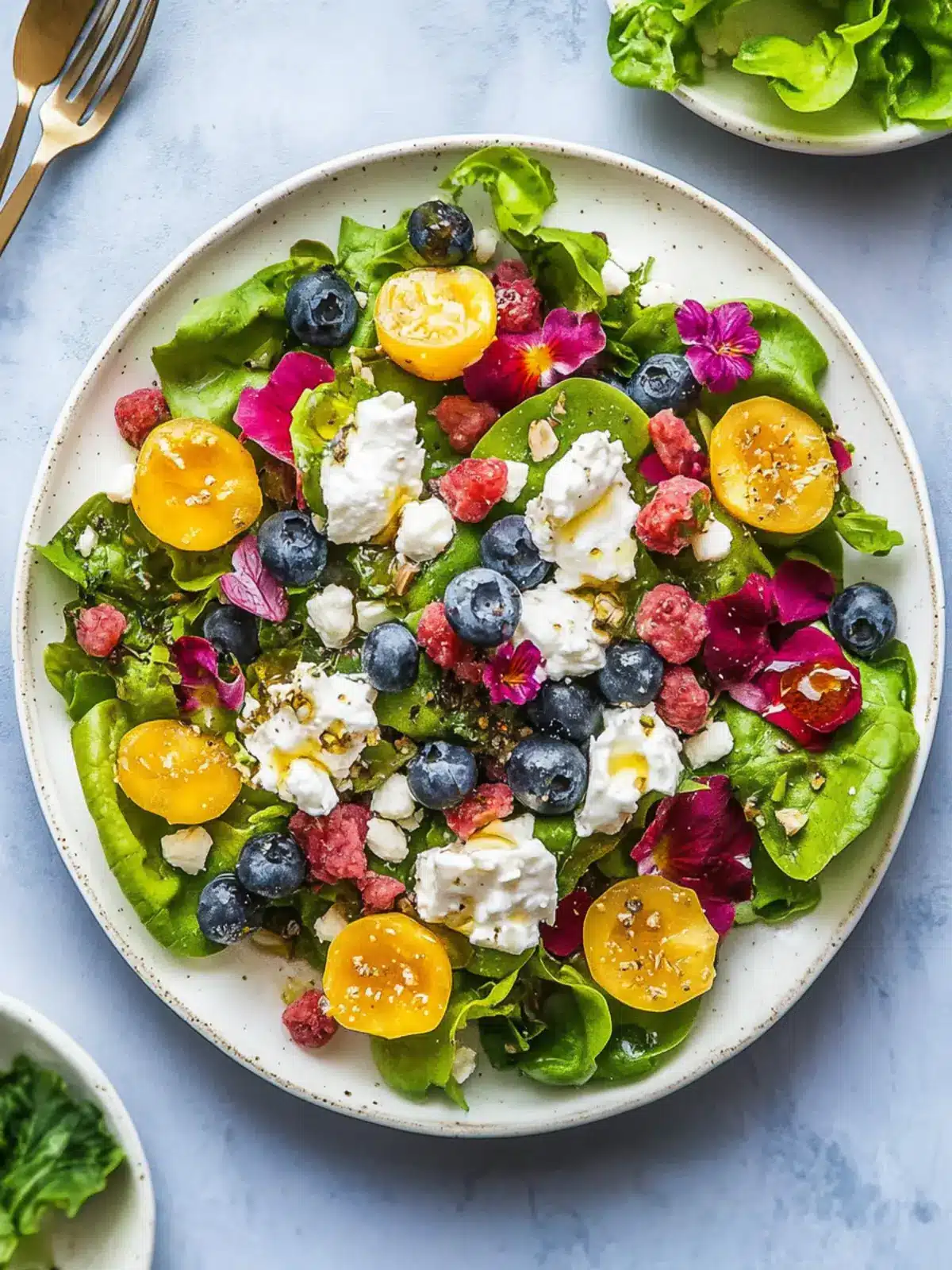 Tasty Easter Spring Salad with Goat Cheese and Blueberries 2 Tasty Easter Spring Salad with Goat Cheese