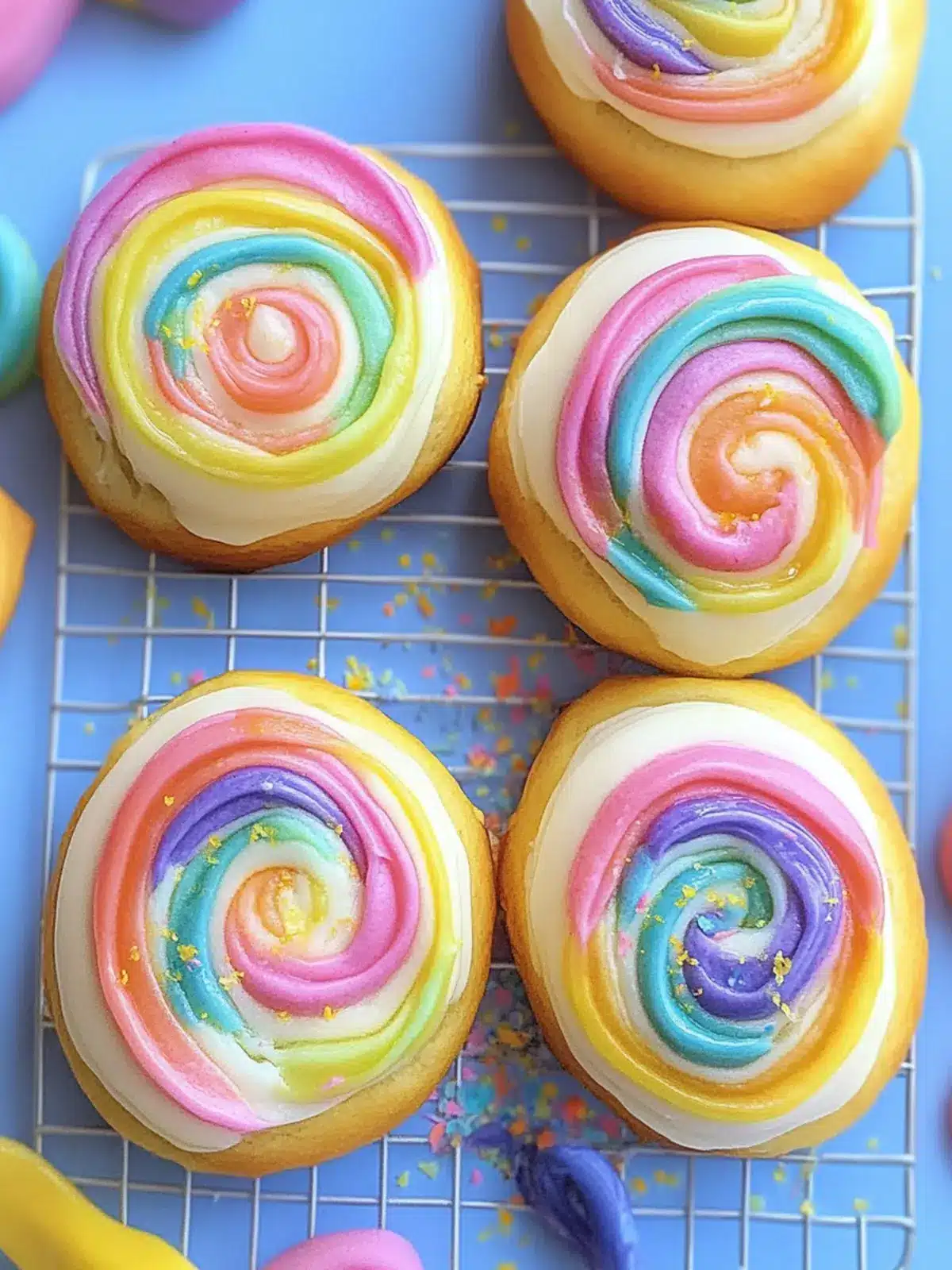 Lemon Cream Cheese Rainbow Sweet Rolls: Delightful Fluffy Treats 2 Lemon Cream Cheese Rainbow Sweet Rolls