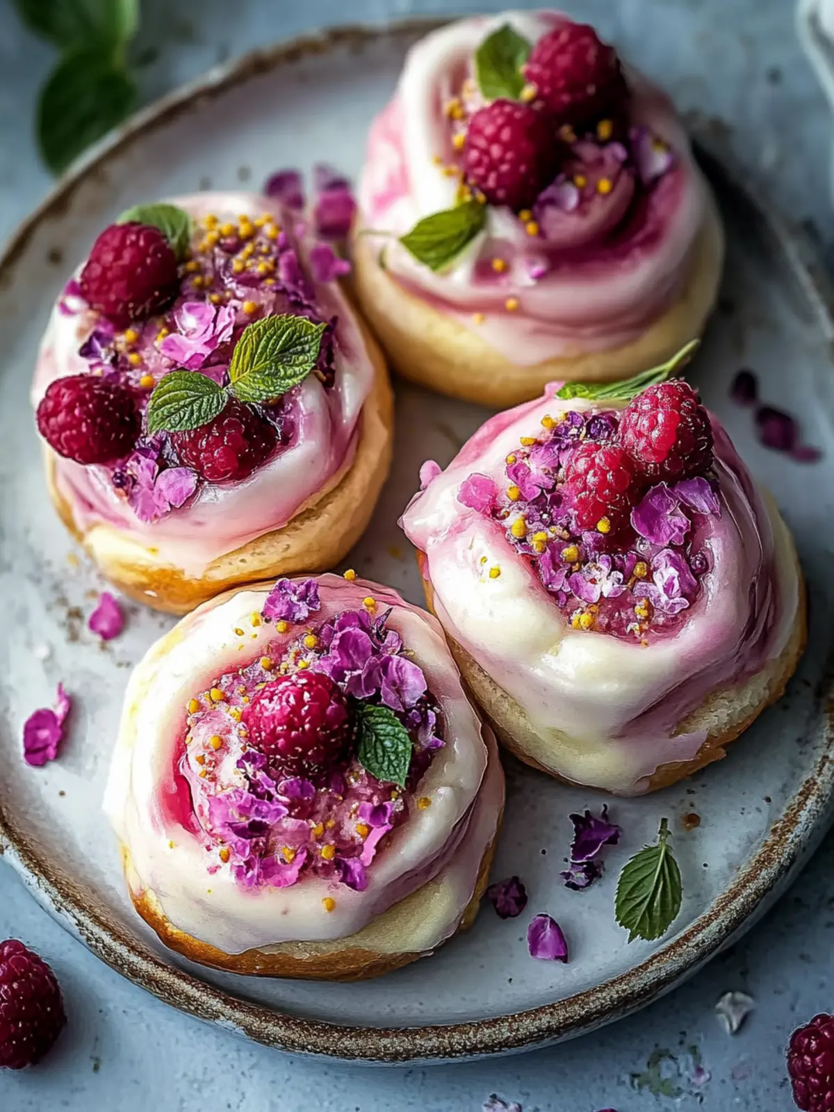 Raspberry and Rose Cheesecake Buns: Indulge in Floral Bliss 5 Raspberry and Rose Cheesecake Buns