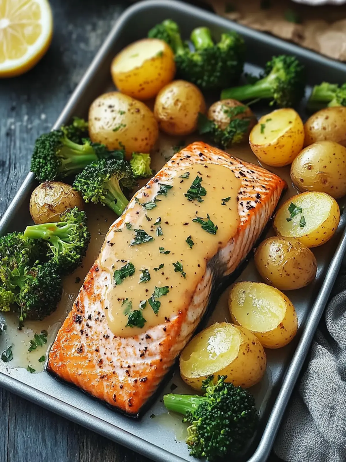 Lemon Butter Salmon with Crispy Potatoes and Broccoli Bliss 5 Lemon Butter Salmon with Crispy Potatoes and Broccoli Bliss