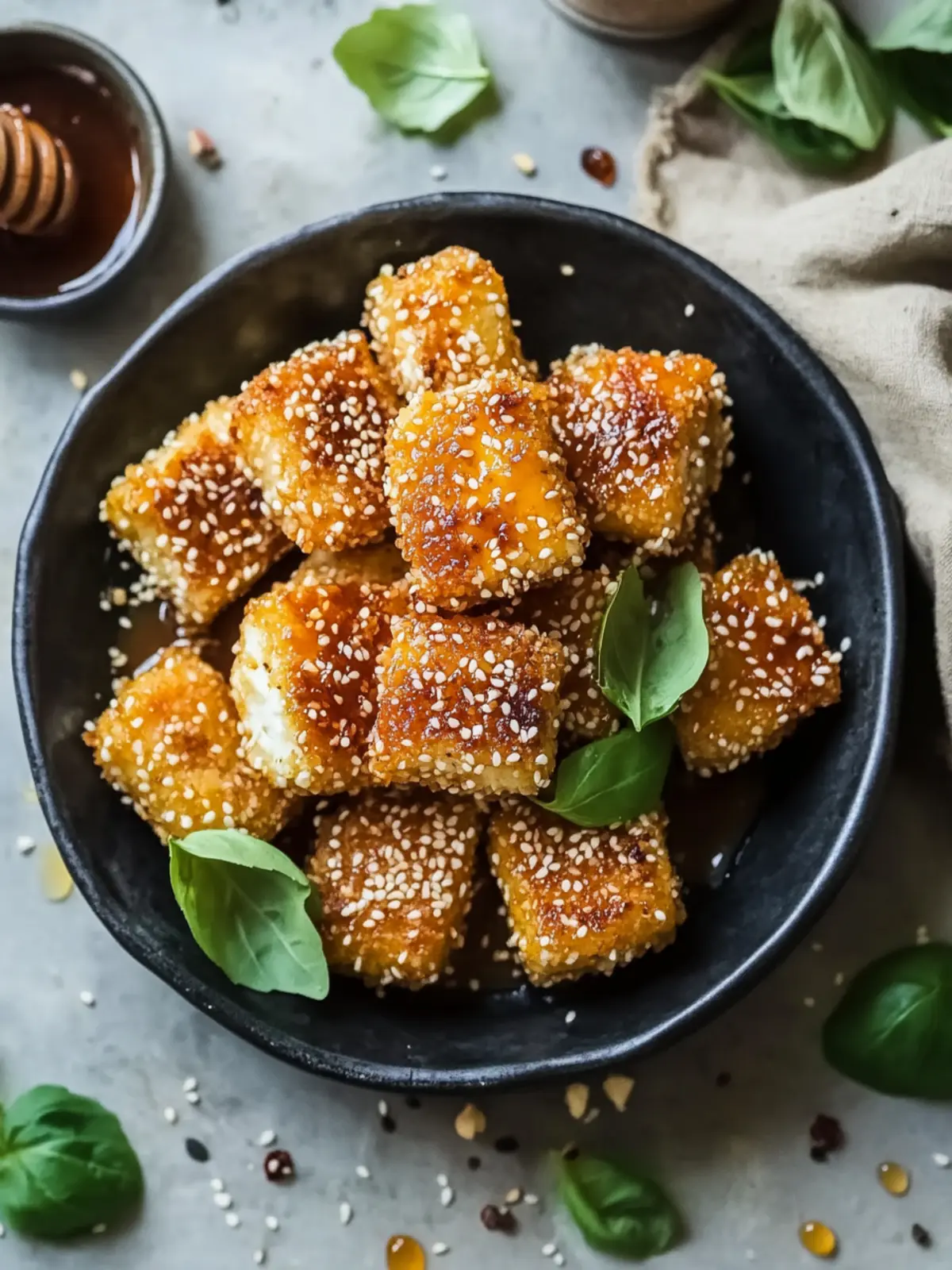 Crispy Fried Feta With Honey And Sesame: A Sweet Savory Delight 5 Crispy Fried Feta With Honey And Sesame