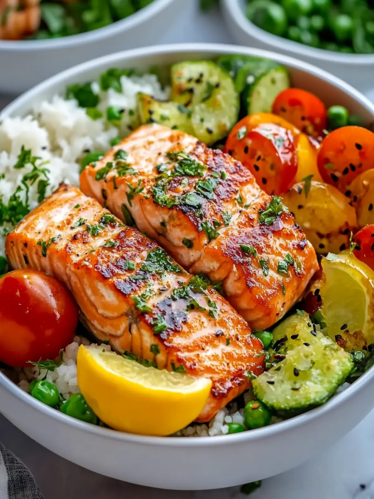 Garlic Butter Salmon Bowl: A Quick, Gourmet Delight at Home 3 Garlic Butter Salmon Bowl