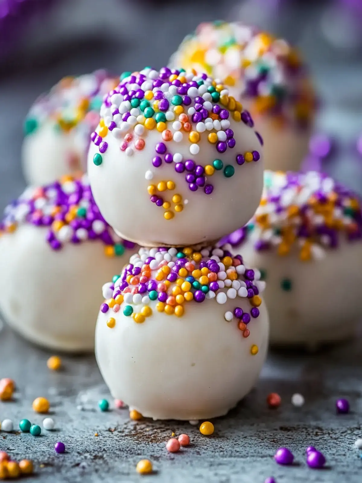 Delicious King Cake Oreo Balls – Easy No-Bake Mardi Gras Treat! 4 King Cake Oreo Balls