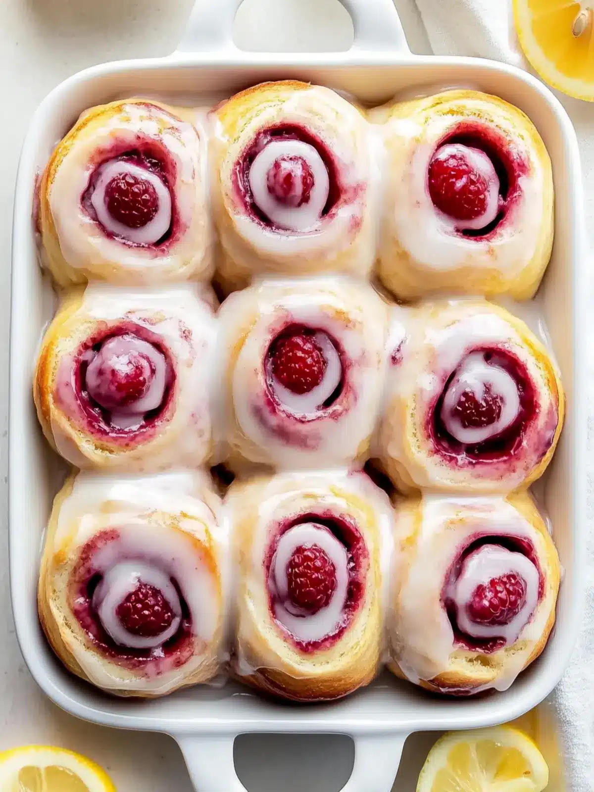Raspberry Cinnamon Rolls with Lemon Glaze: A Refreshing Twist 5 Raspberry Cinnamon Rolls with Lemon Glaze
