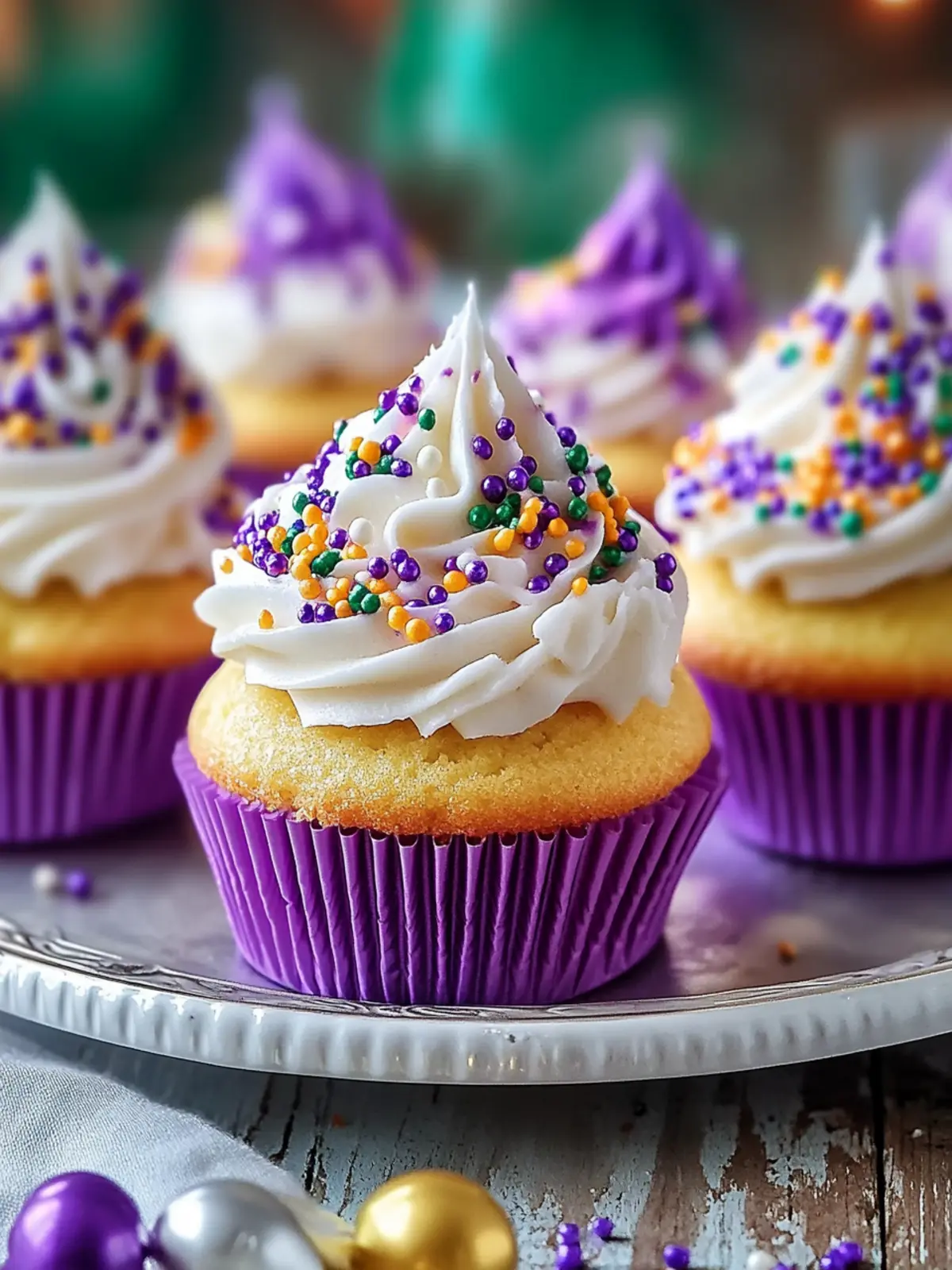 Decadent King Cake Cupcakes with Creamy Cinnamon Filling 3 King Cake Cupcakes