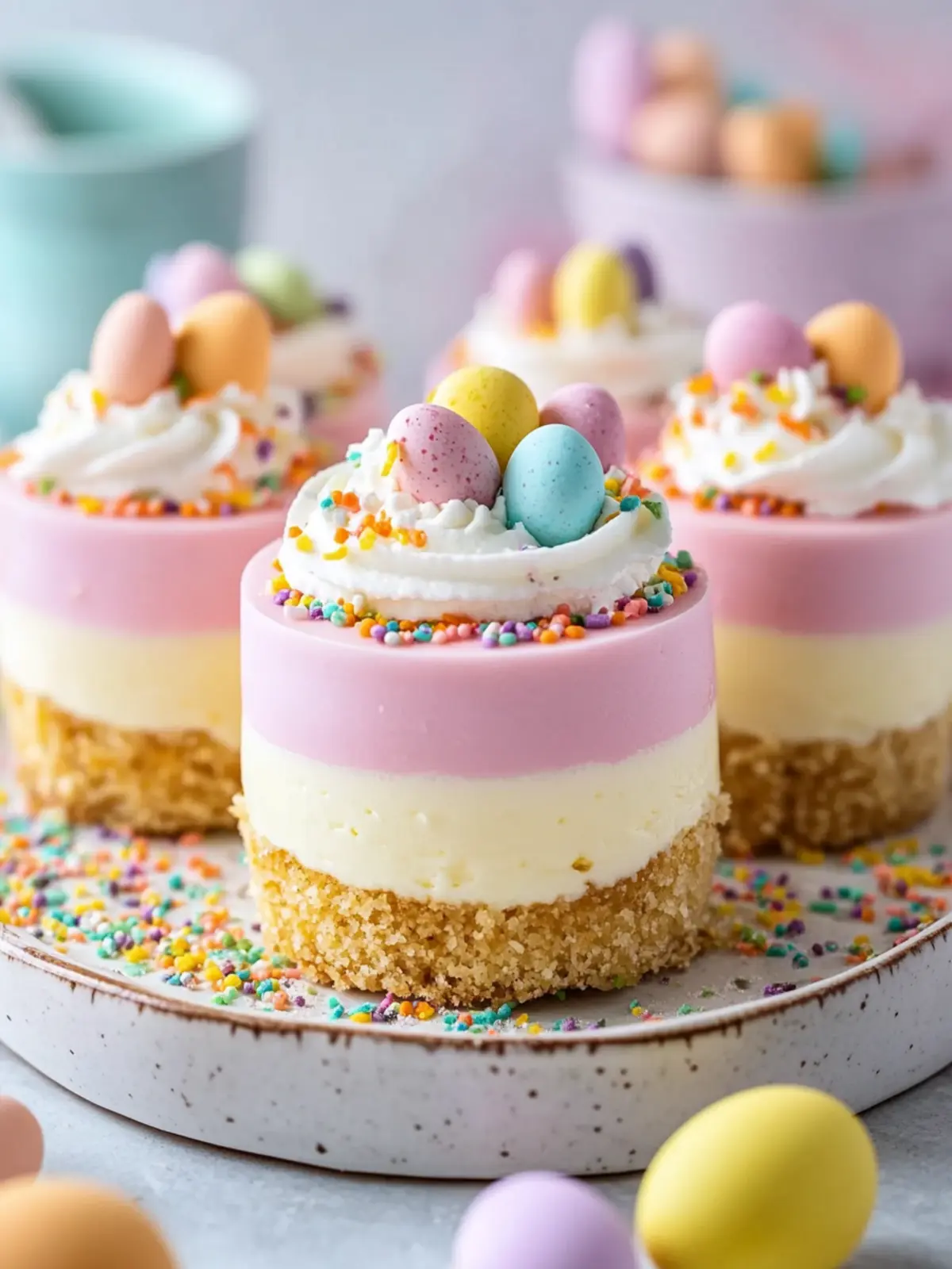 Colorful Mini Easter Cheesecakes Recipe You Can Make Anytime 4 Mini Easter Cheesecakes Recipe