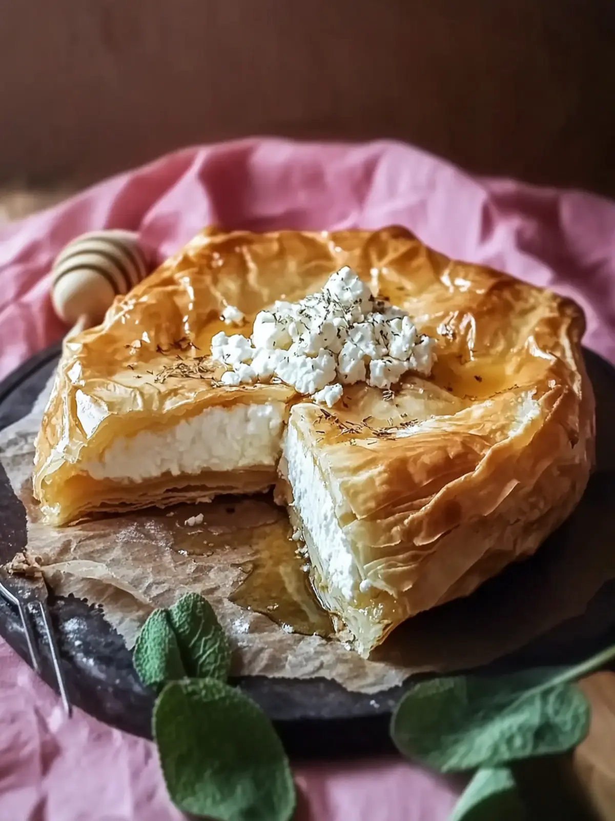 Delicious Greek Placenta Pastry with Feta and Honey Bliss at Home 5 Delicious Greek Placenta Pastry with Feta and Honey Bliss
