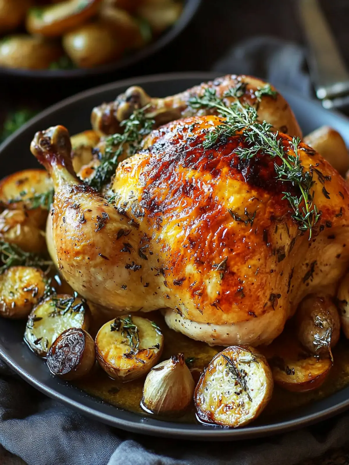 Savory Roast Chicken Dinner with Roasted Garlic Gravy Magic 4 Roast Chicken Dinner with Roasted Garlic Gravy