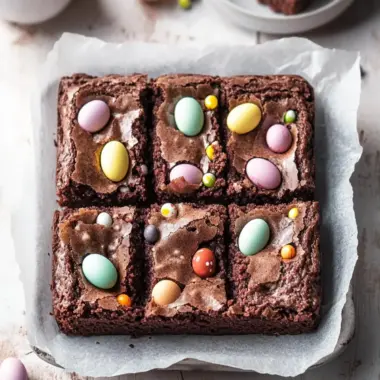 Fudgy Homemade Easter Brownies with Mini Eggs for Joyful Celebrations 9 Homemade Easter Brownies with Mini Eggs