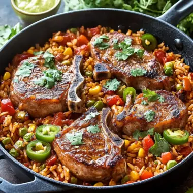 Tex-Mex Pork Chops and Rice Skillet: Dinner Made Easy 10 Tex-Mex Pork Chops and Rice Skillet