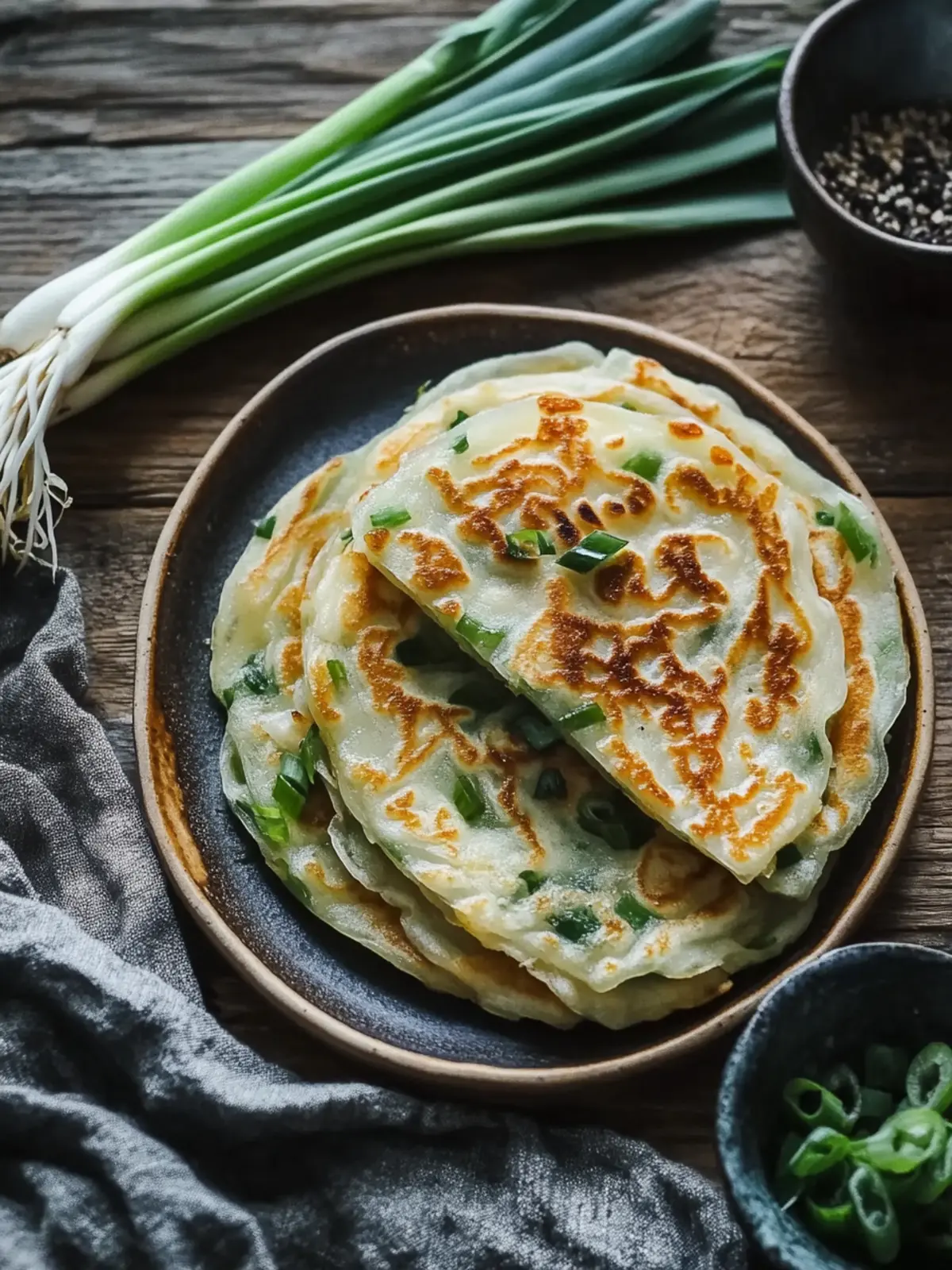 Crispy Rice Paper Scallion Pancakes Ready in Just 20 Minutes 2 Crispy Rice Paper Scallion Pancakes