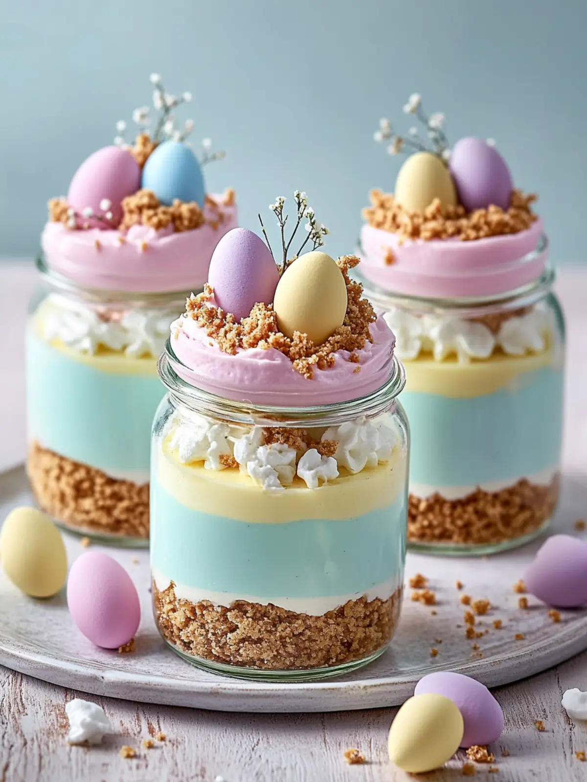 Easter Egg Cheesecake Jars: Delightful No-Bake Spring Treat 3 Easter Egg Cheesecake Jars
