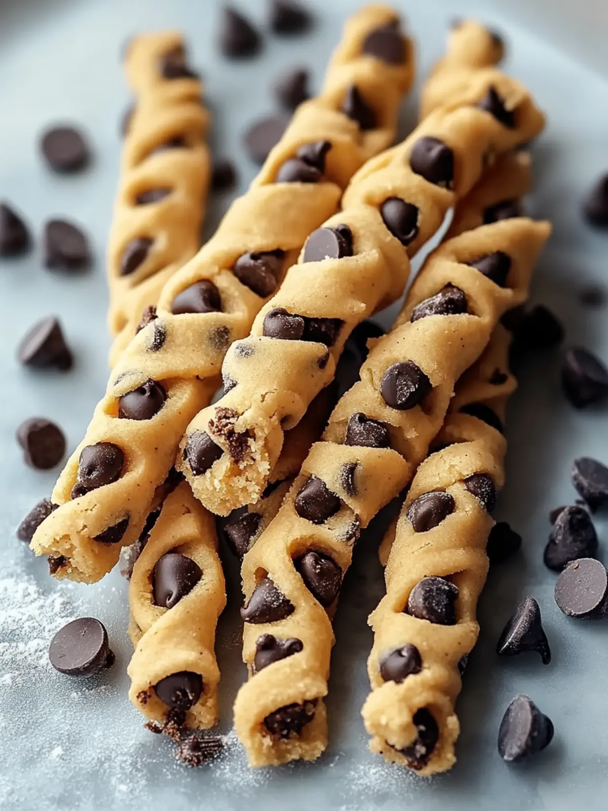 Chocolate Chip Cookie Dough Twists: Fun, Chewy, and Delicious! 4 Chocolate Chip Cookie Dough Twists