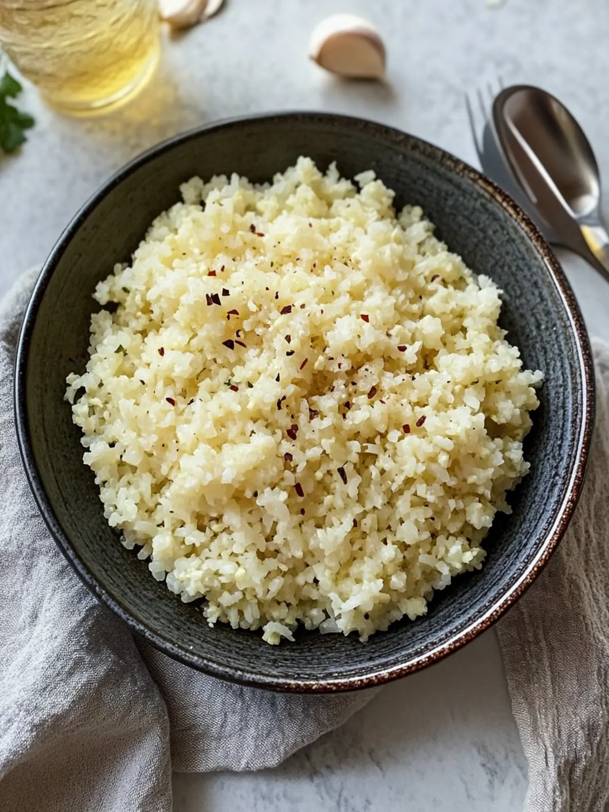 Garlic Parmesan Cauliflower Rice: A Quick Keto Delight 3 Garlic Parmesan Cauliflower Rice