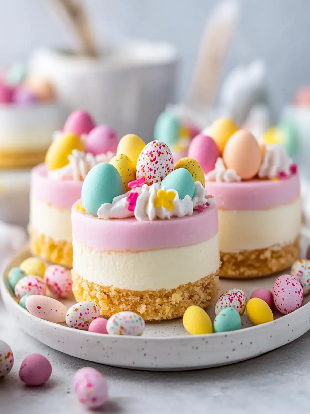 Colorful Mini Easter Cheesecakes Recipe You Can Make Anytime 3 Mini Easter Cheesecakes Recipe
