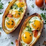 Delicious Baked Egg Boats Loaded with Turkey Bacon & Veggies 11 Delicious Baked Egg Boats