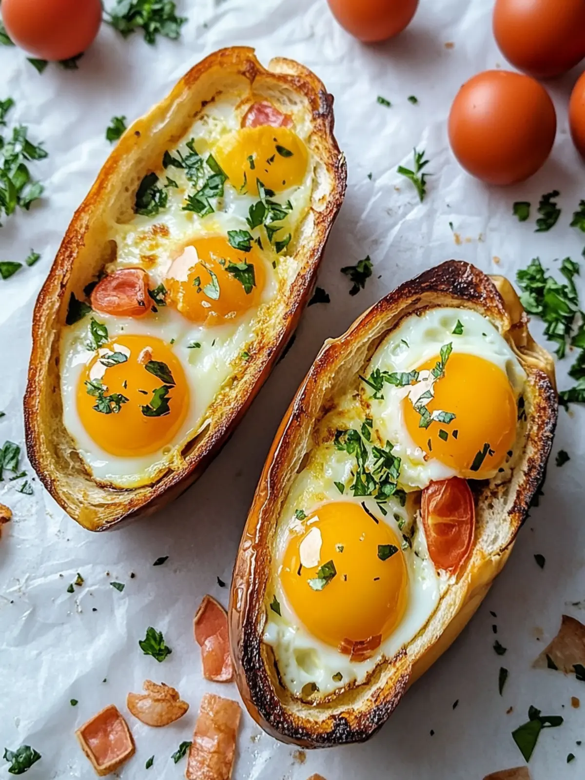 Delicious Baked Egg Boats Loaded with Turkey Bacon & Veggies 5 Delicious Baked Egg Boats