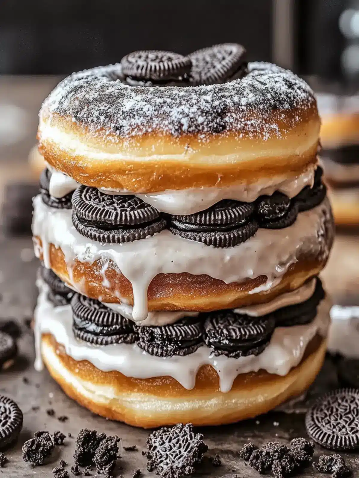 Decadent Oreo Cheesecake Stuffed Donut Burger in 20 Minutes 4 Oreo Cheesecake Stuffed Donut Burger