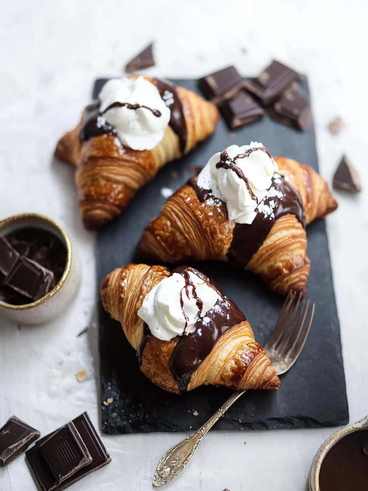 Melt-in-Your-Mouth Bi-Color Chocolate S’mores Croissants 2 Bi-Color Chocolate S’mores Croissants