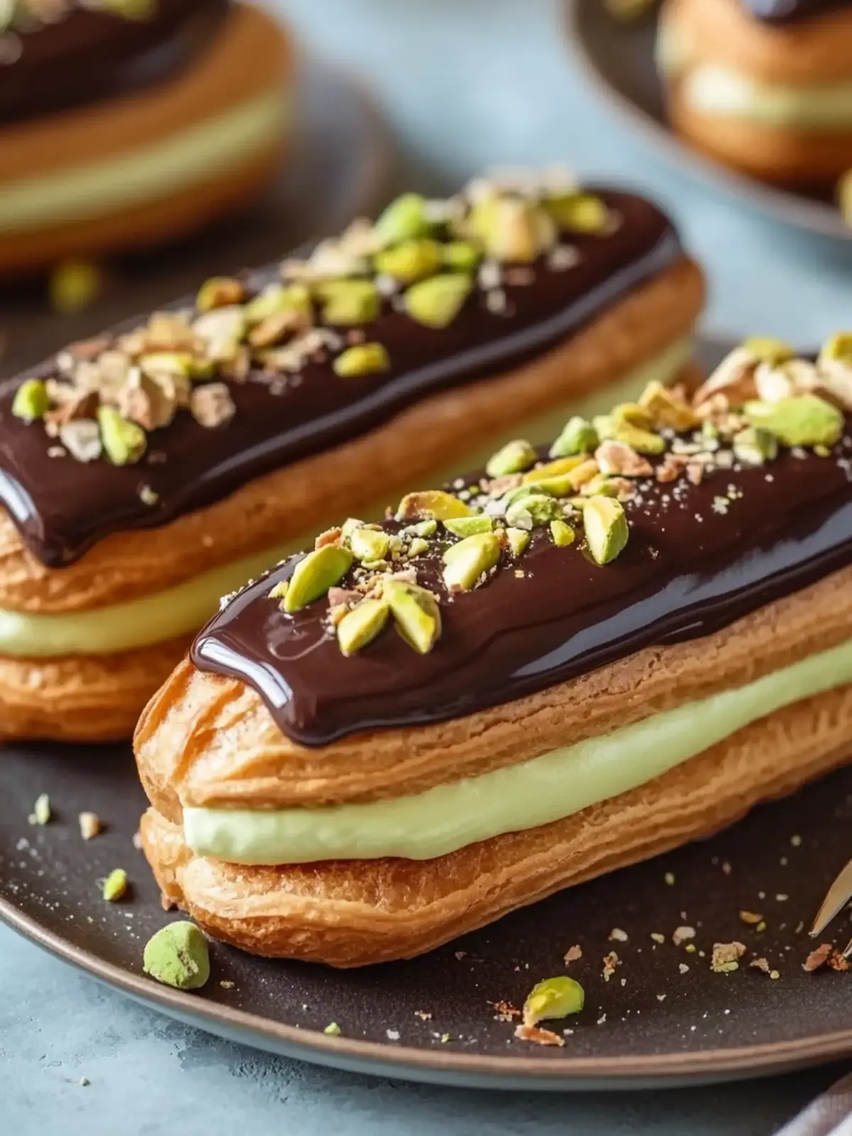 Pistachio Éclairs Recipe with Chocolate Glaze That Wows! 3 Pistachio Éclairs Recipe with Chocolate Glaze