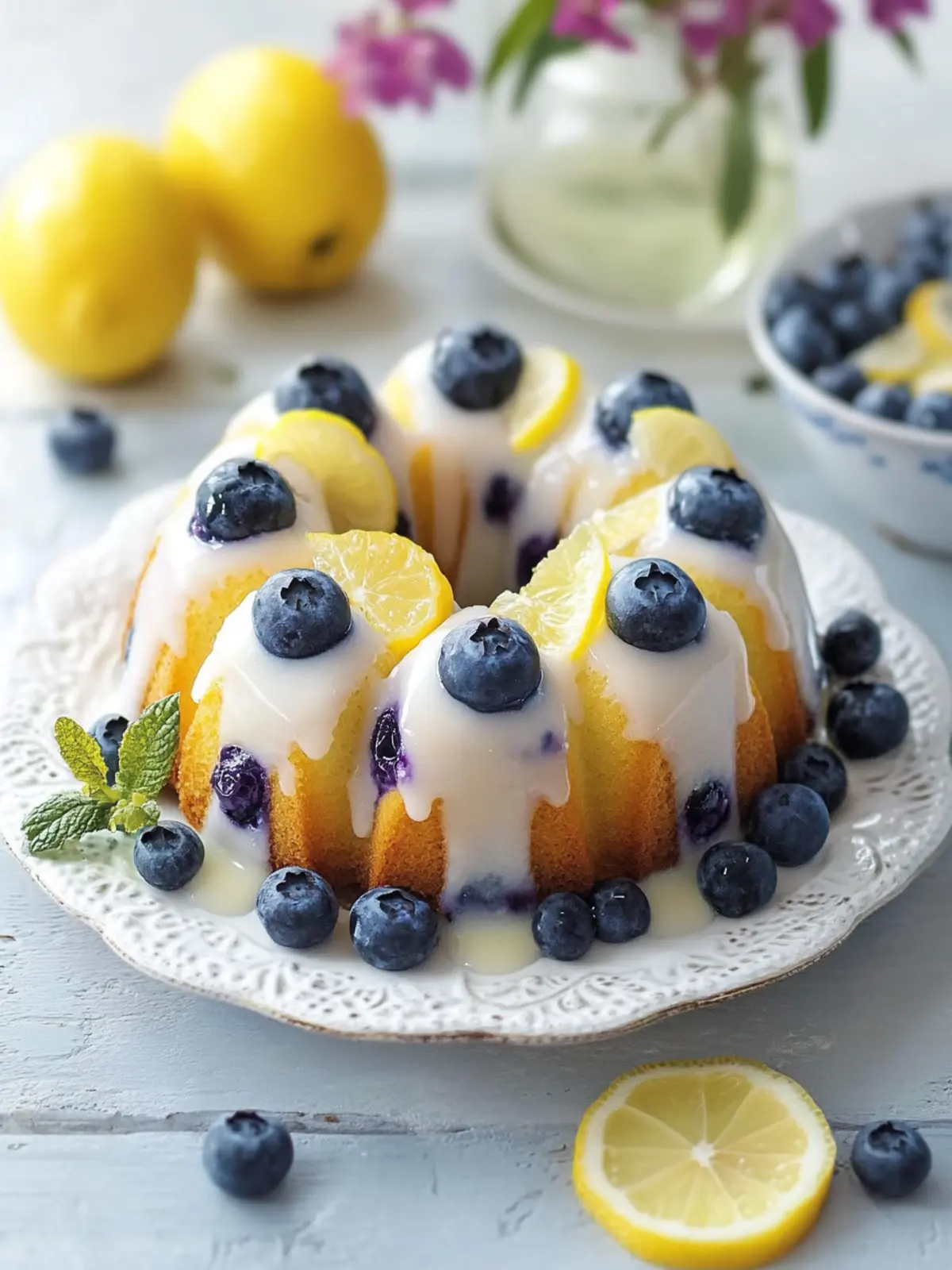 Mini Blueberry Lemon Bundt Cakes: A Sweet Spring Treat 2 Mini Blueberry Lemon Bundt Cakes