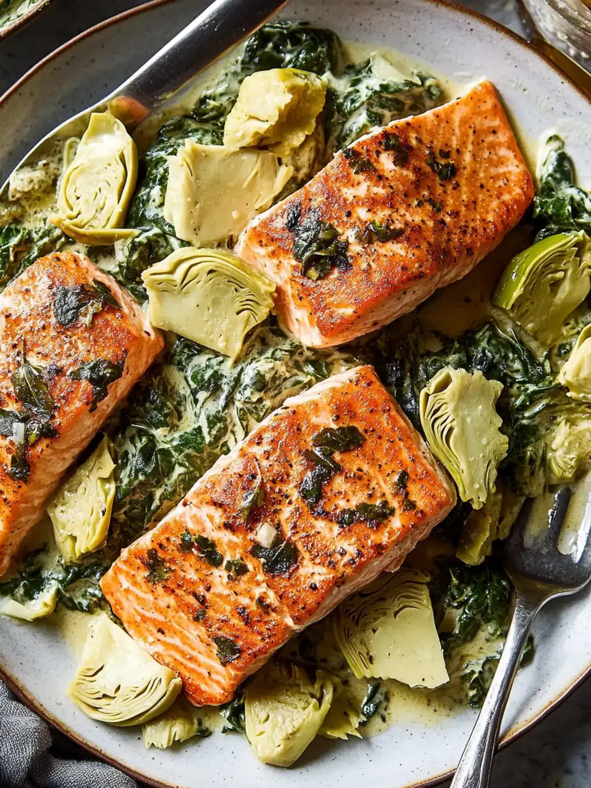 Creamy Spinach Artichoke Salmon for a Quick Dinner Delight 5 Spinach Artichoke Salmon
