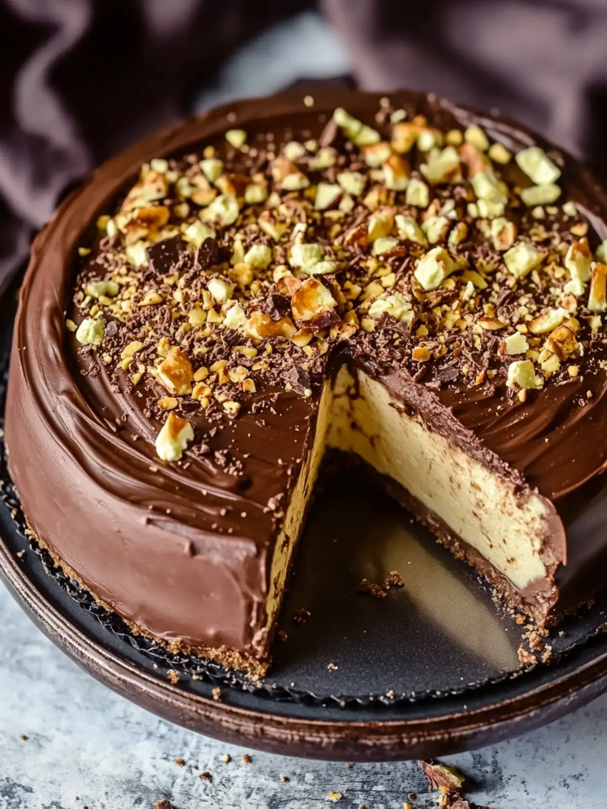Decadent Tahini Dubai Chocolate Cheesecake Bliss 5 Tahini Dubai Chocolate Cheesecake