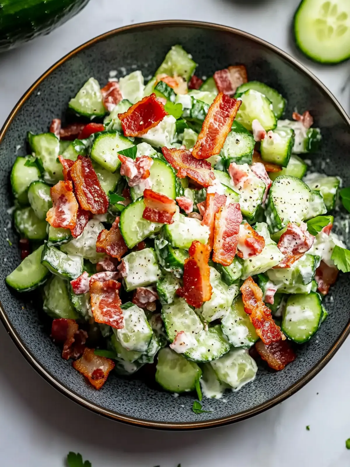 Crunchy Cucumber Salad with Bacon for a Summer Refresh 5 Crunchy Cucumber Salad with Bacon