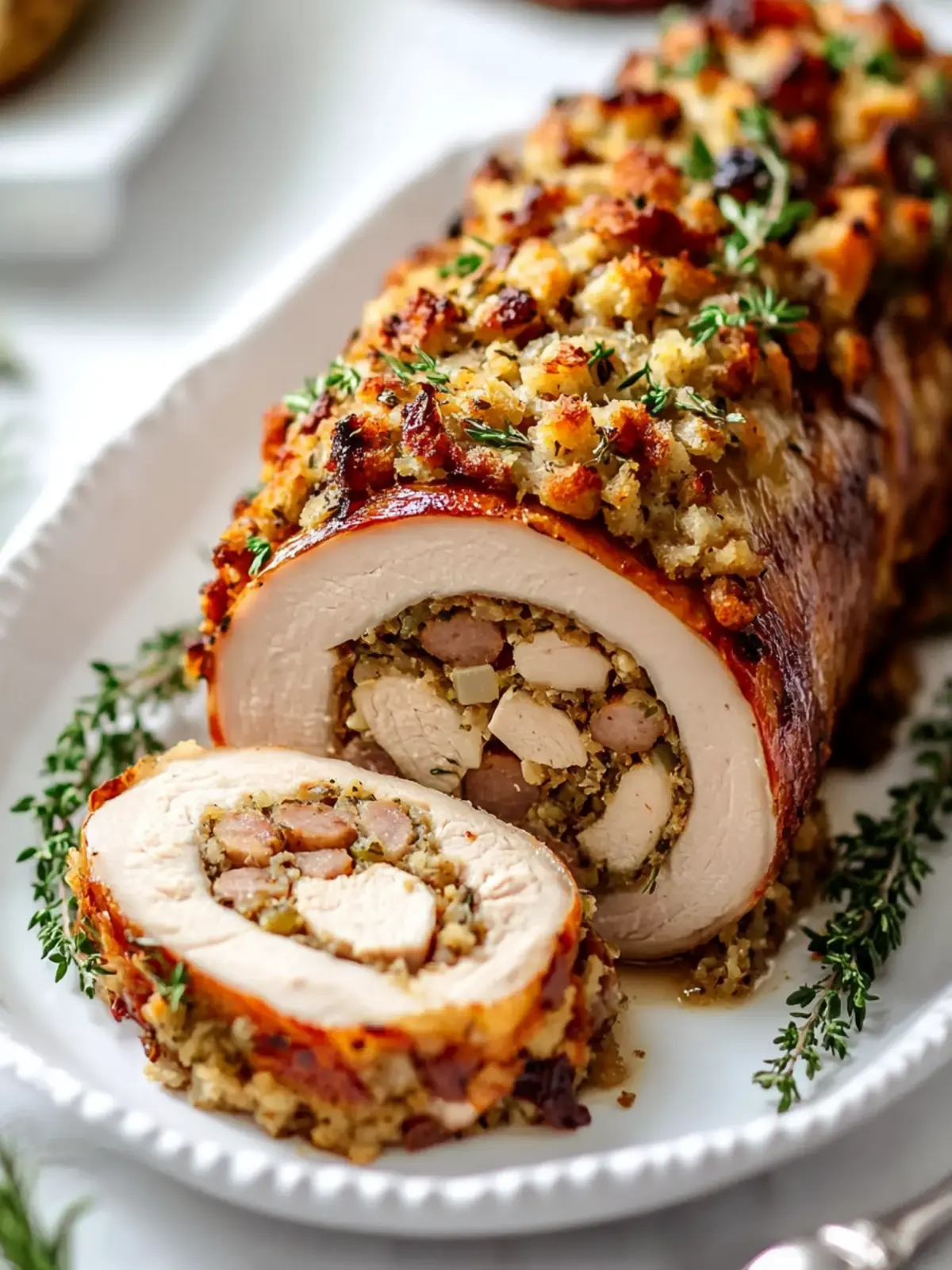 Delicious Turkey Roulade with Sausage Stuffing for Effortless Entertaining 2 Turkey Roulade with Sausage Stuffing