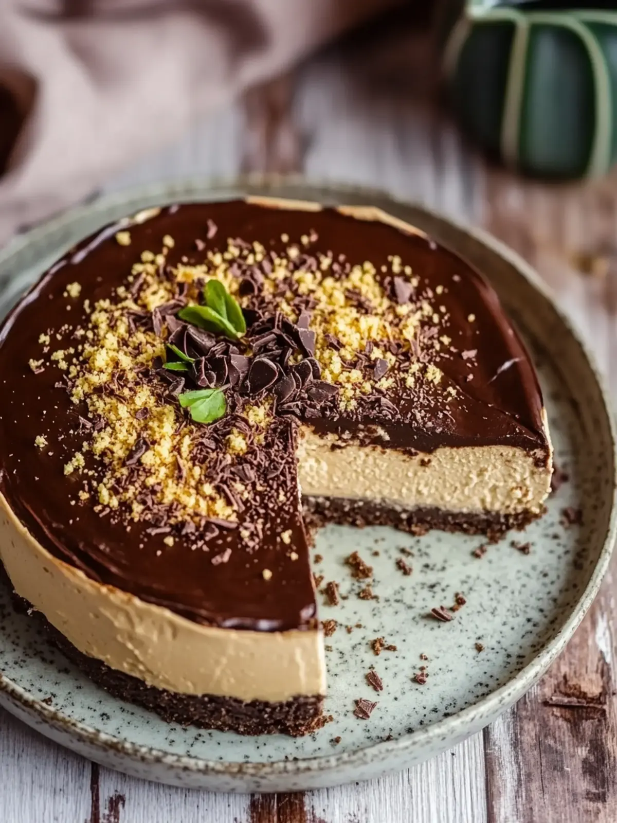 Decadent Tahini Dubai Chocolate Cheesecake Bliss 3 Tahini Dubai Chocolate Cheesecake