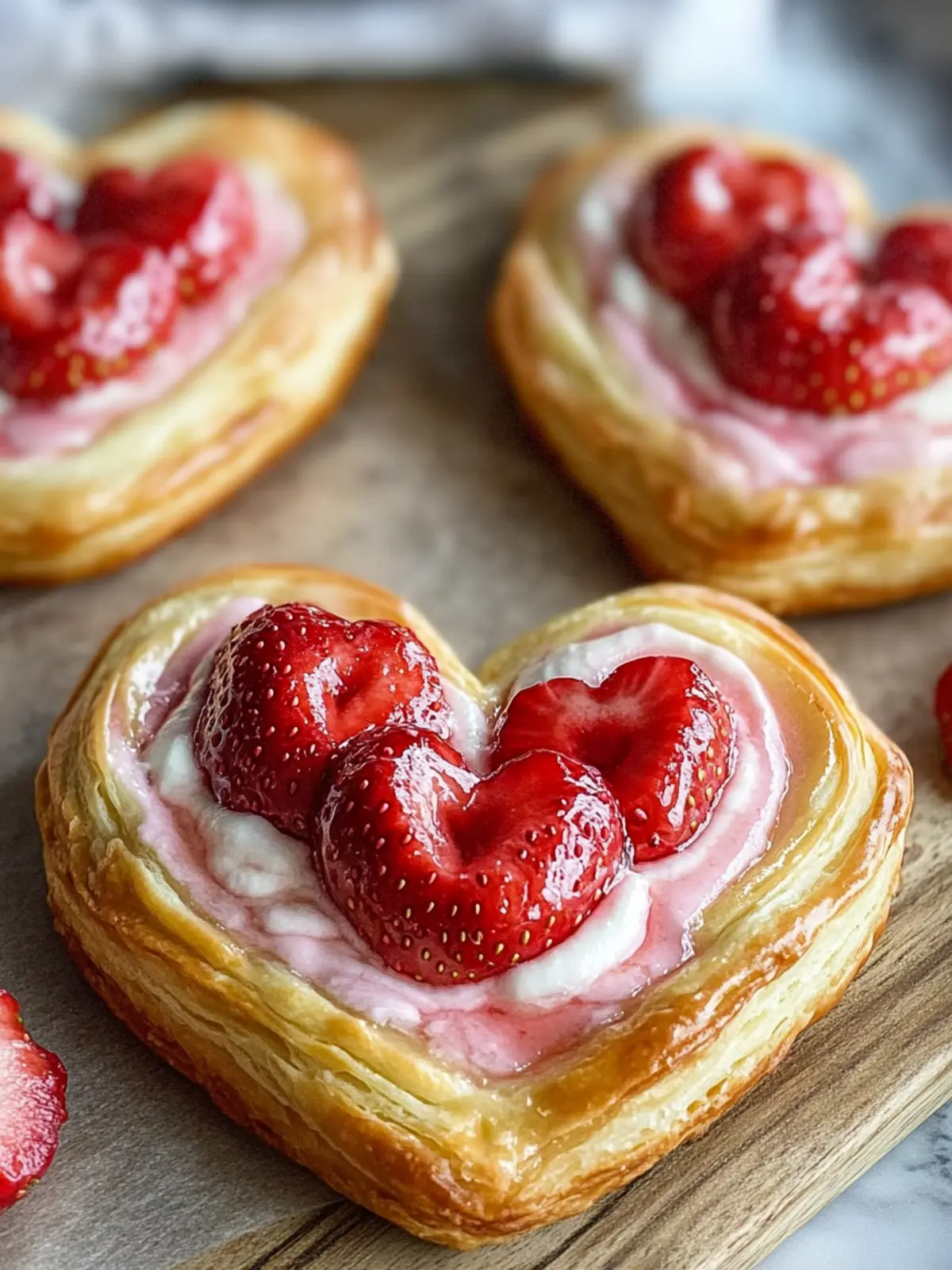 Delightful Strawberry Cream Cheese Heart Danishes in 40 Minutes 3 Strawberry Cream Cheese Heart Danishes