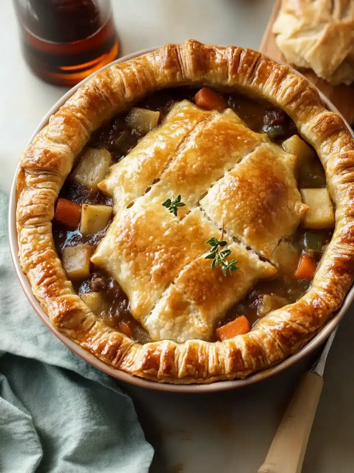 Cozy Up with Golden Irish Stew and Puff Pastry Delight 2 Golden Irish Stew with Puff Pastry