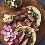 Steak and Roasted Radish Pitas with Zesty Feta Salsa Delight 11 Steak and Roasted Radish Pitas with Feta Salsa