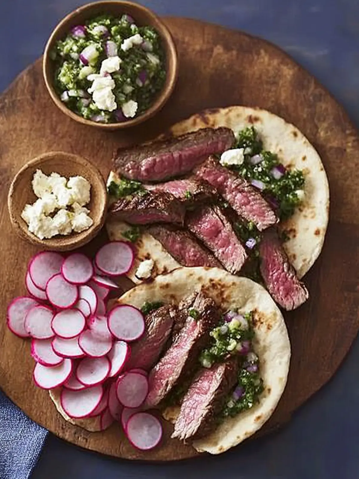 Steak and Roasted Radish Pitas with Zesty Feta Salsa Delight 5 Steak and Roasted Radish Pitas with Feta Salsa