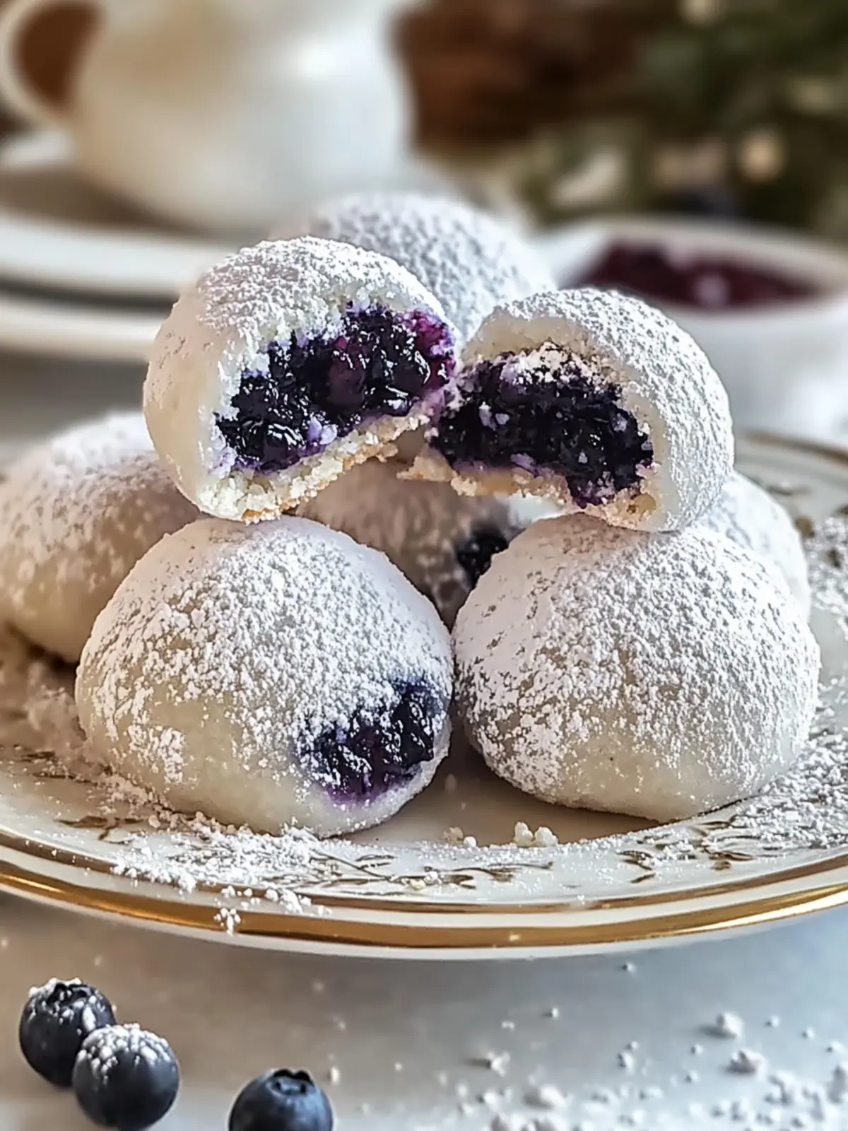 Blueberry-Filled Almond Snowball Cookies for Sweet Moments 2 Blueberry-Filled Almond Snowball Cookies