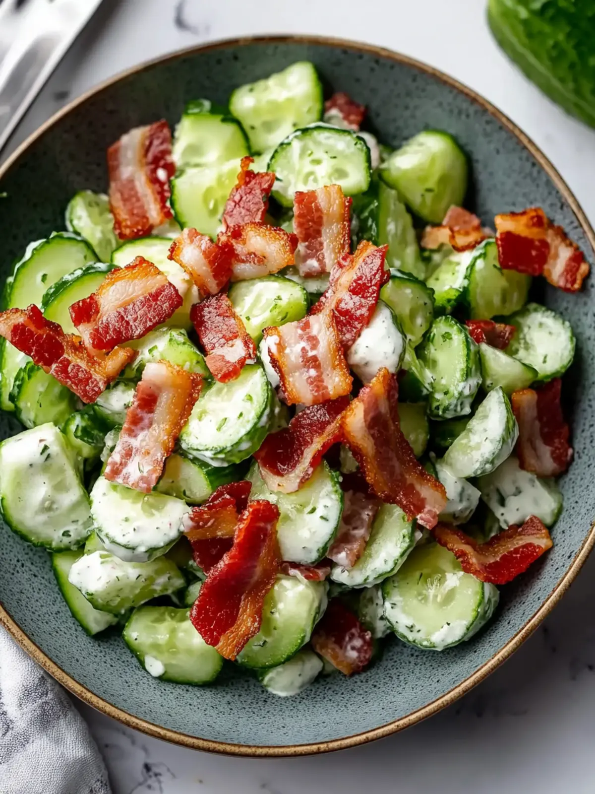 Crunchy Cucumber Salad with Bacon for a Summer Refresh 4 Crunchy Cucumber Salad with Bacon