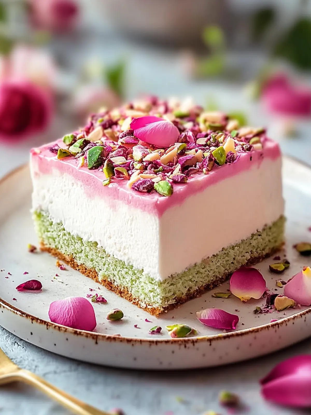 Moist Pistachio Rose Milk Cake: A Floral Fantasy Awaits 5 Moist Pistachio Rose Milk Cake
