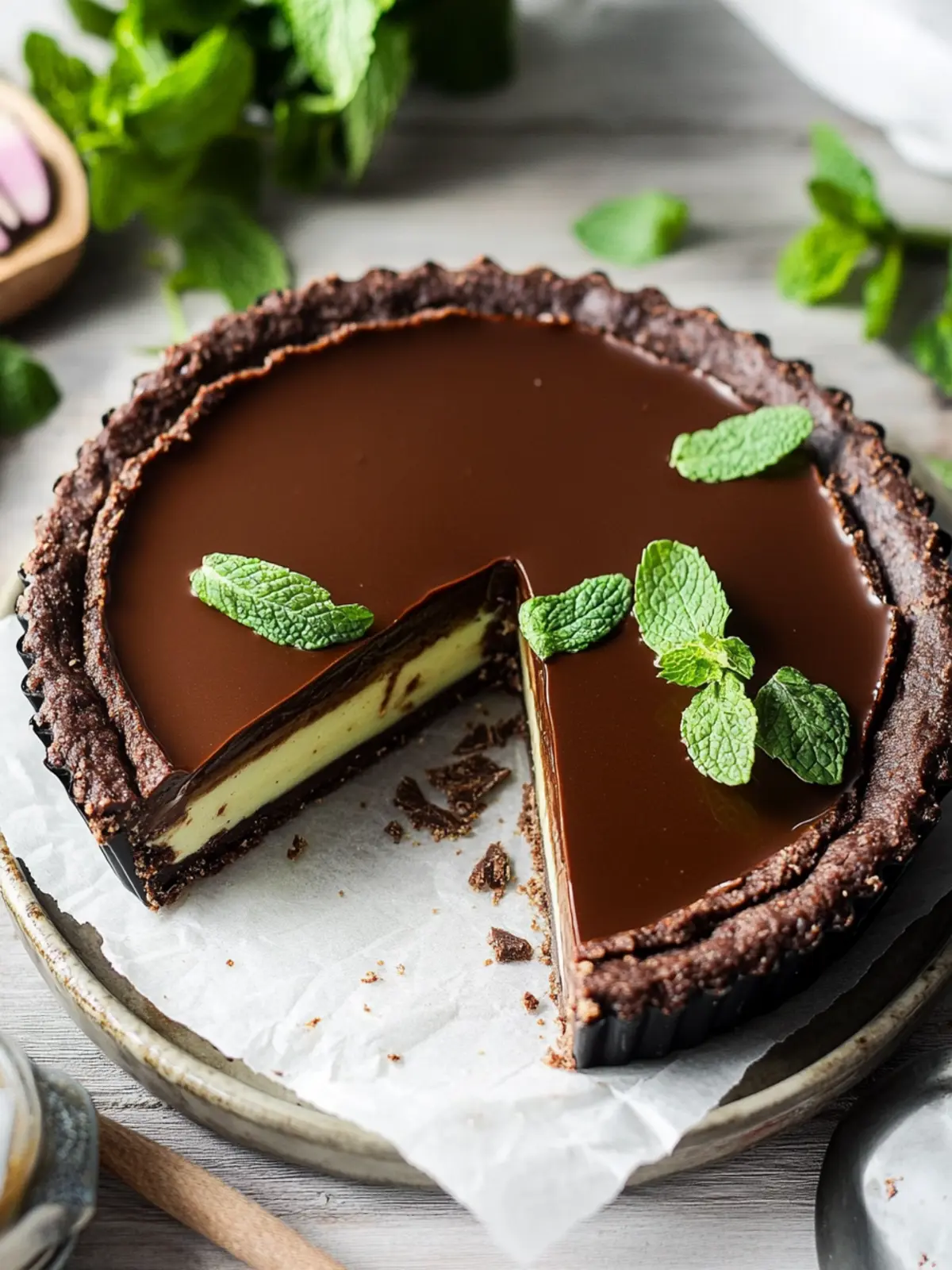 Delightful Vegan Mint Chocolate Tart for Every Sweet Tooth 4 Vegan Mint Chocolate Tart