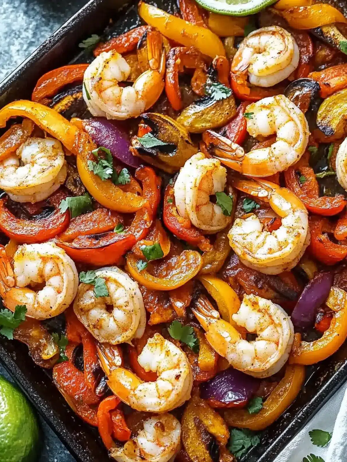 Sheet Pan Shrimp Fajitas in 20 Minutes - Deliciously Easy Dinner 3 Sheet Pan Shrimp Fajitas