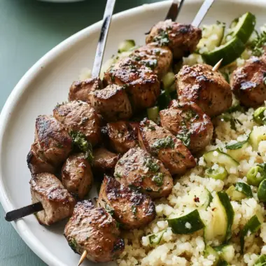 Delicious Pork Tenderloin Skewers with Herbed Couscous Bliss 9 Pork Tenderloin Skewers with Herbed Couscous