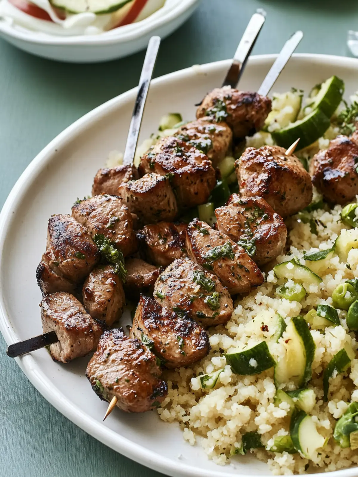 Delicious Pork Tenderloin Skewers with Herbed Couscous Bliss 5 Pork Tenderloin Skewers with Herbed Couscous