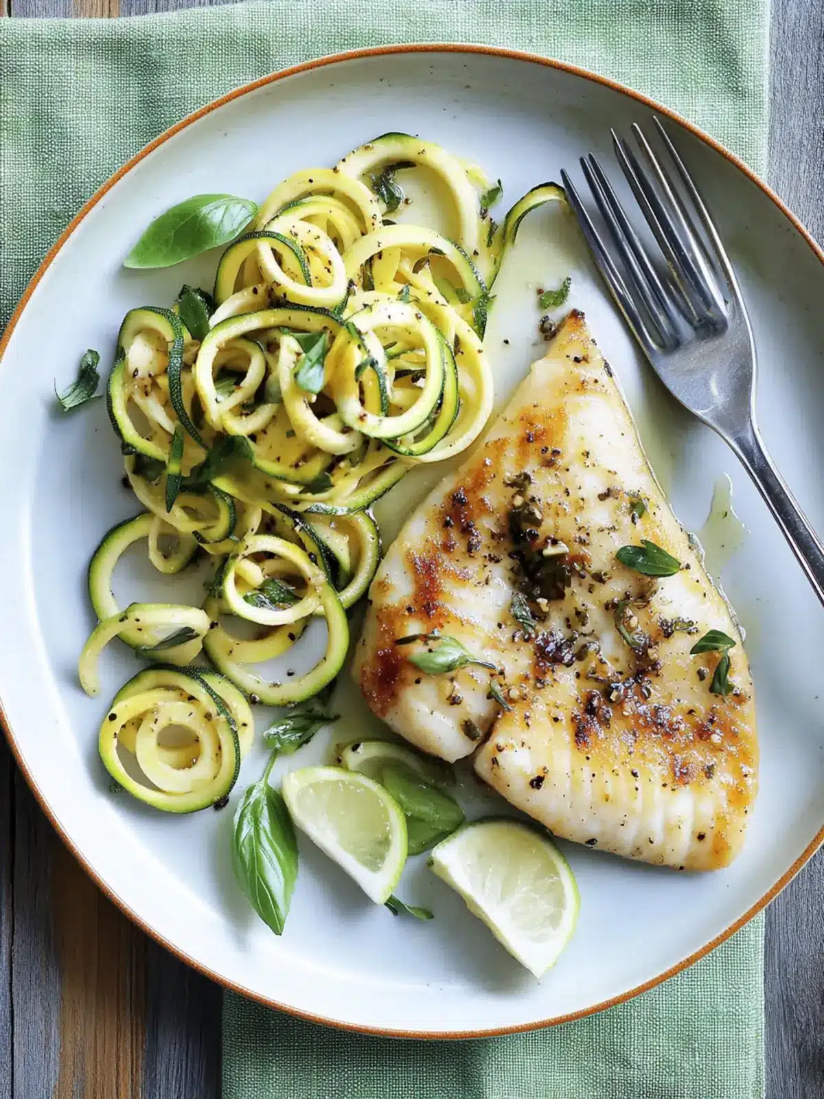 Seared Tilapia with Spiralized Zucchini for a Light Dinner Delight 4 Seared Tilapia with Spiralized Zucchini