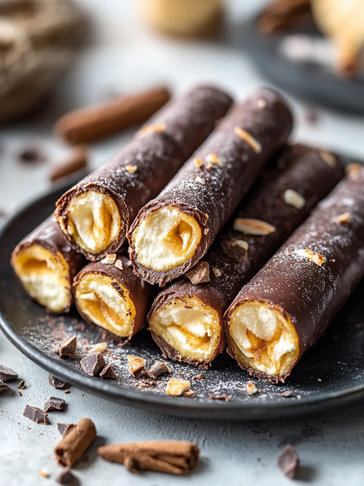 Delightful Chocolate Wafer Rolls with Creamy Peanut Butter Filling 4 chocolate wafer rolls