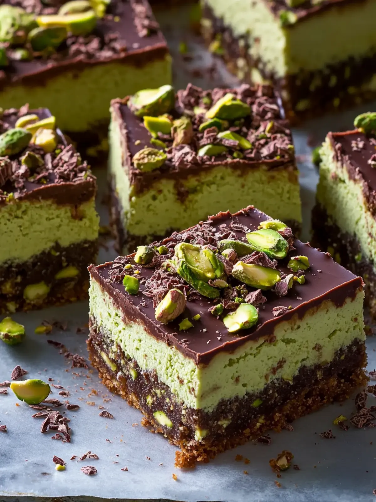 Irresistible Pistachio Chocolate Cheesecake Bars to Savor 3 Pistachio Chocolate Cheesecake Bars