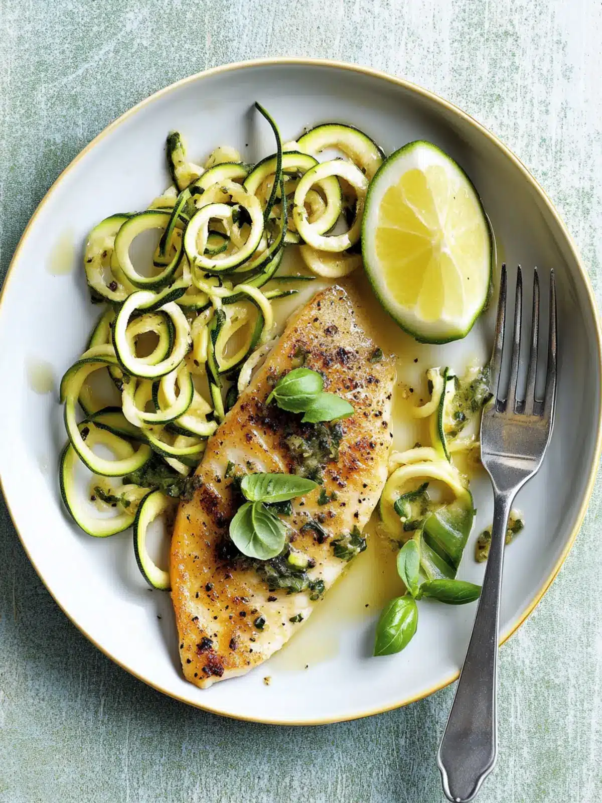 Seared Tilapia with Spiralized Zucchini for a Light Dinner Delight 2 Seared Tilapia with Spiralized Zucchini