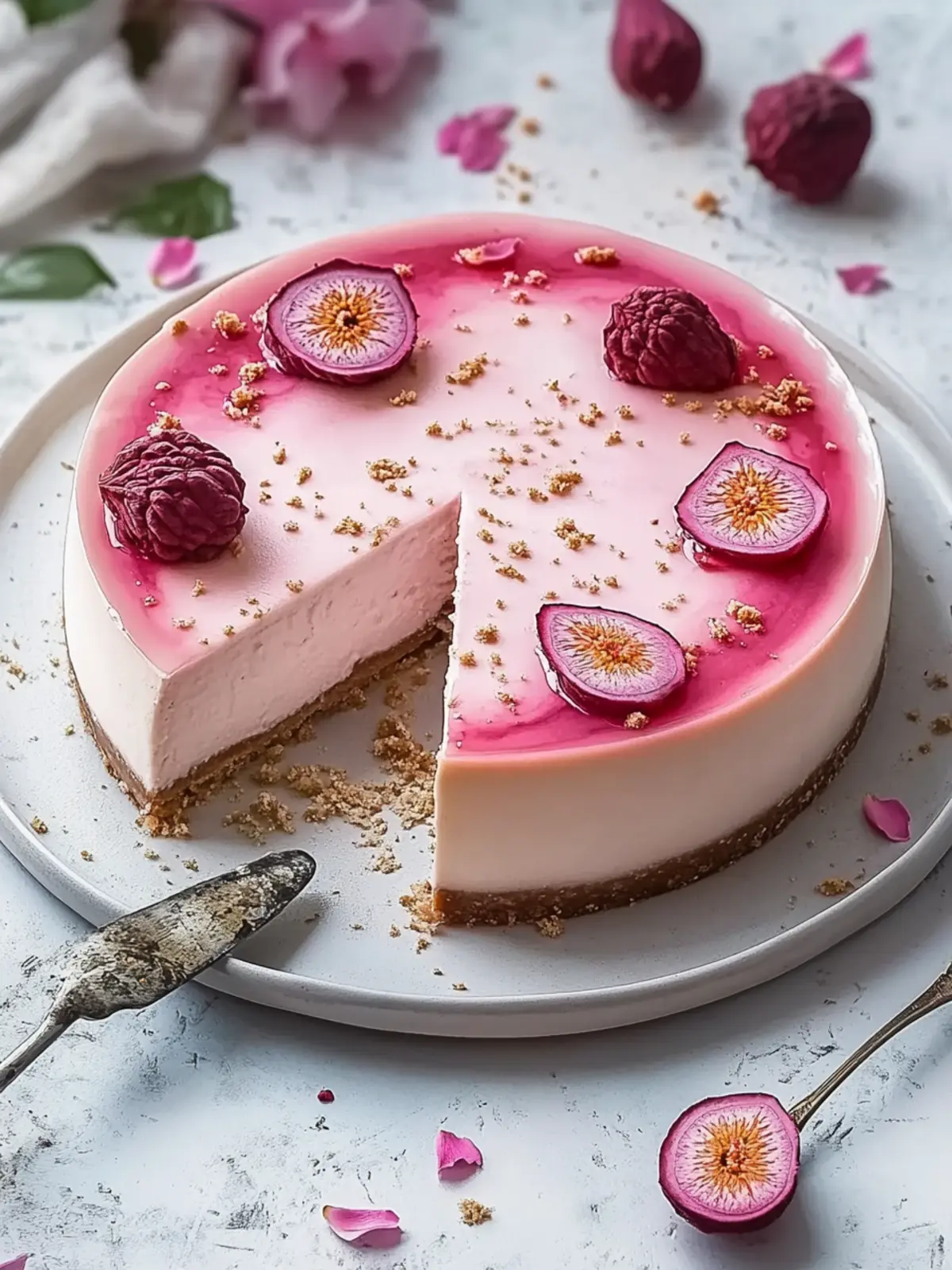 Decadent Lychee Rose Cheesecake Perfect for Any Occasion 4 Lychee Rose Cheesecake