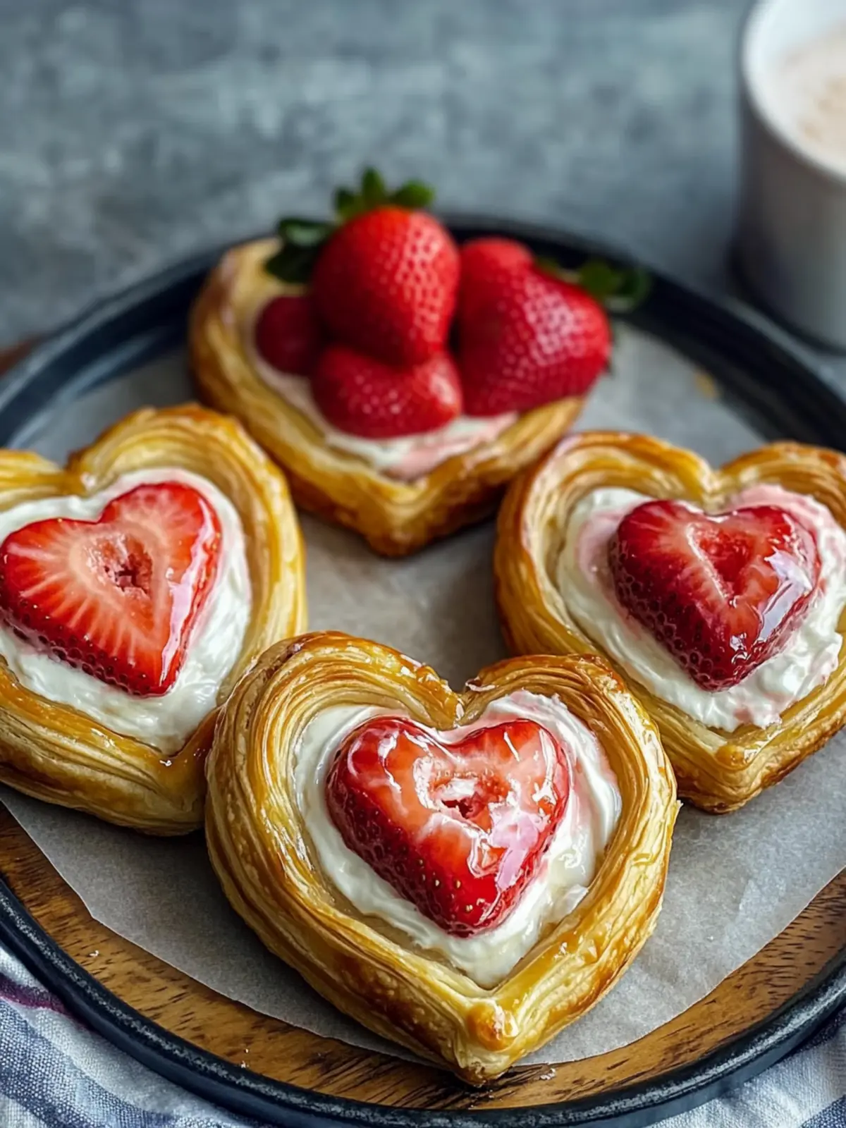 Delightful Strawberry Cream Cheese Heart Danishes in 40 Minutes 4 Strawberry Cream Cheese Heart Danishes