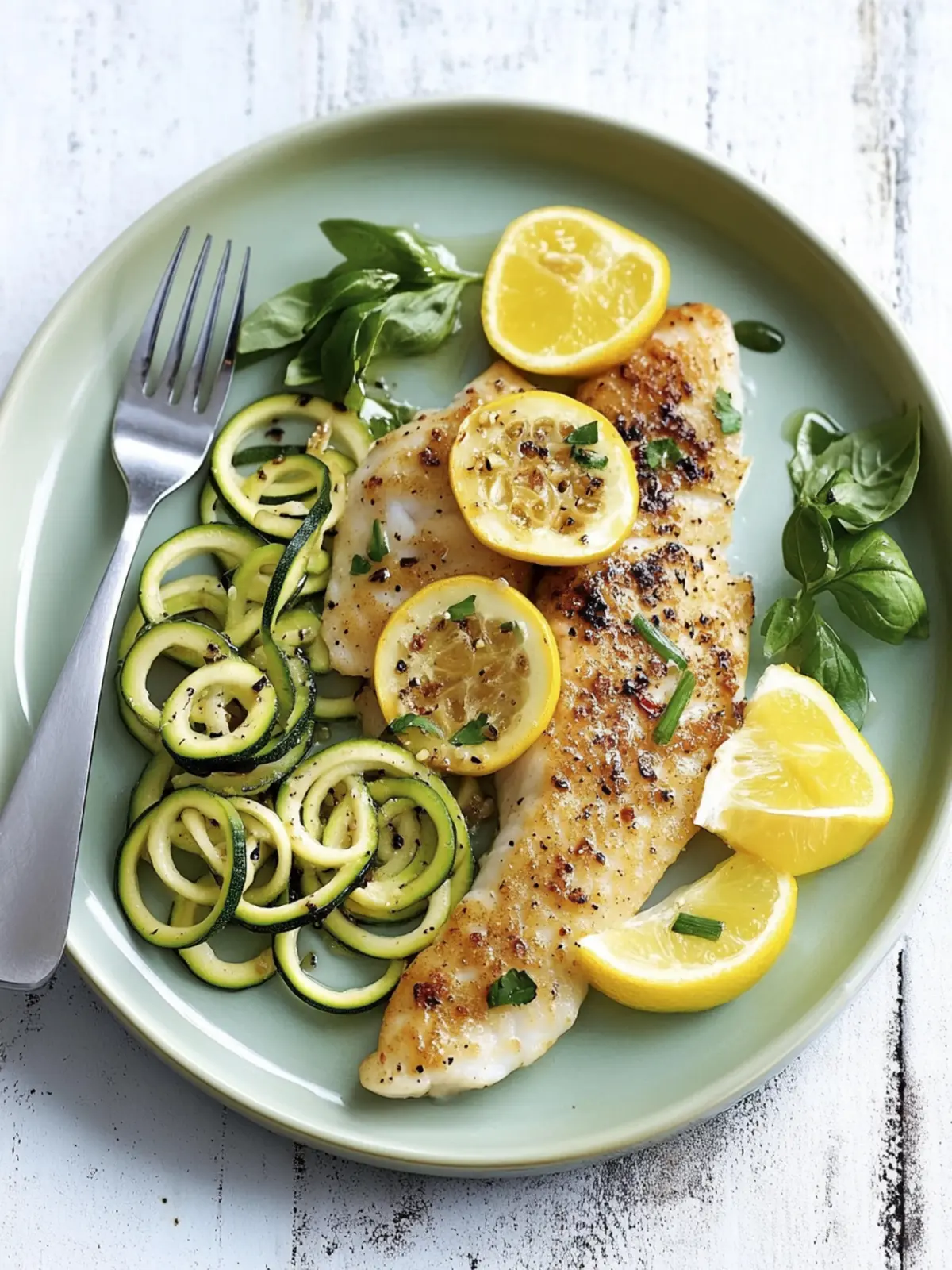 Seared Tilapia with Spiralized Zucchini for a Light Dinner Delight 3 Seared Tilapia with Spiralized Zucchini